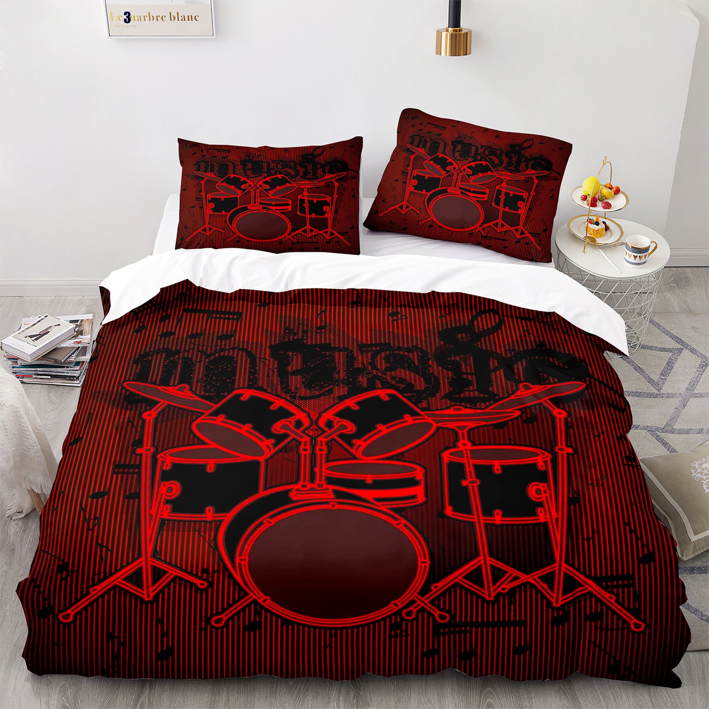 Cutom Duvet Cover Set Pattern Chic Comforter Cover King Size for Teens Adults Bedding Set with Pillowcases  JZG3008