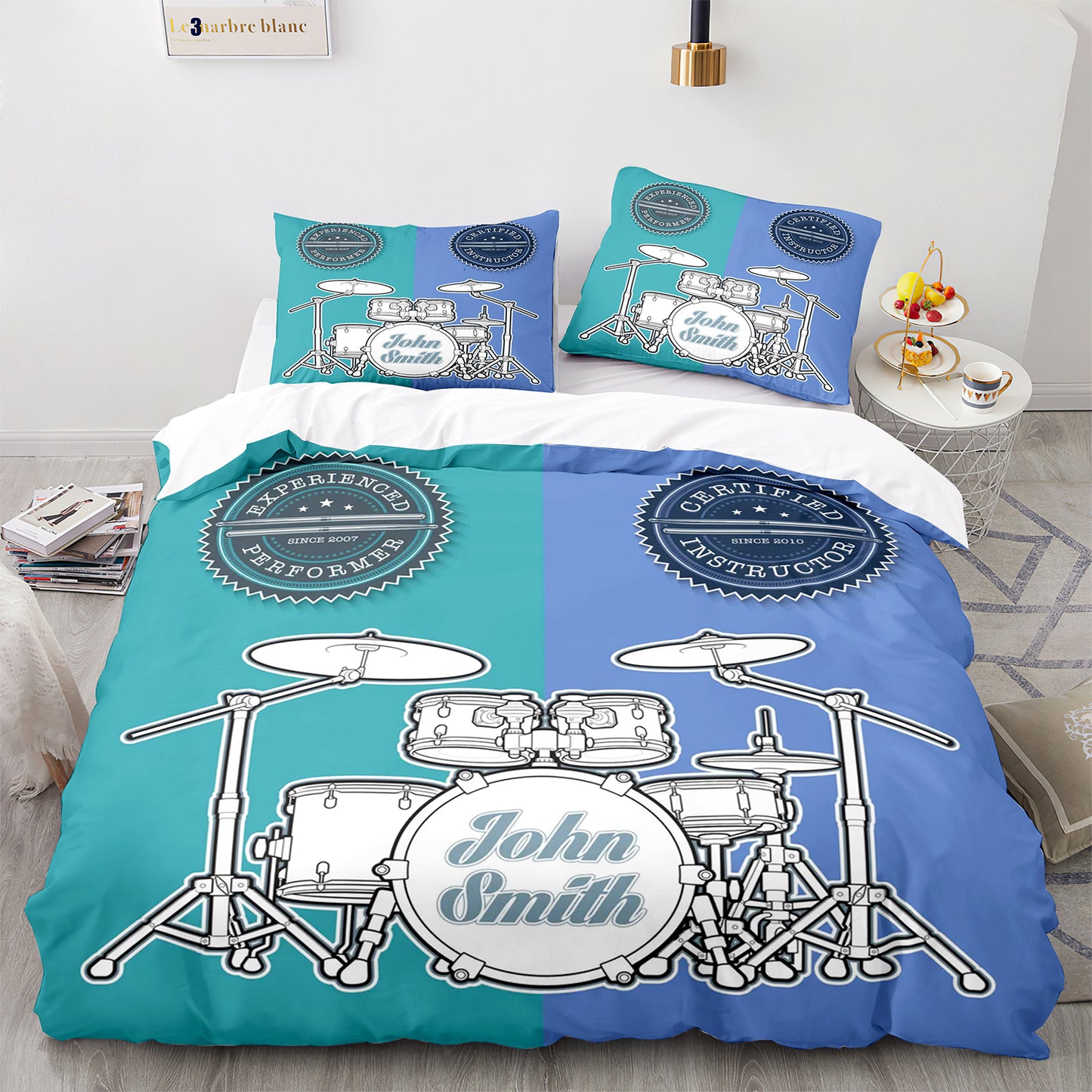 Cutom Bettbezug-Set Muster Chic Bettbezug King Size für Teenager Erwachsene Bettwäsche-Set mit Kissenbezügen JZG3009