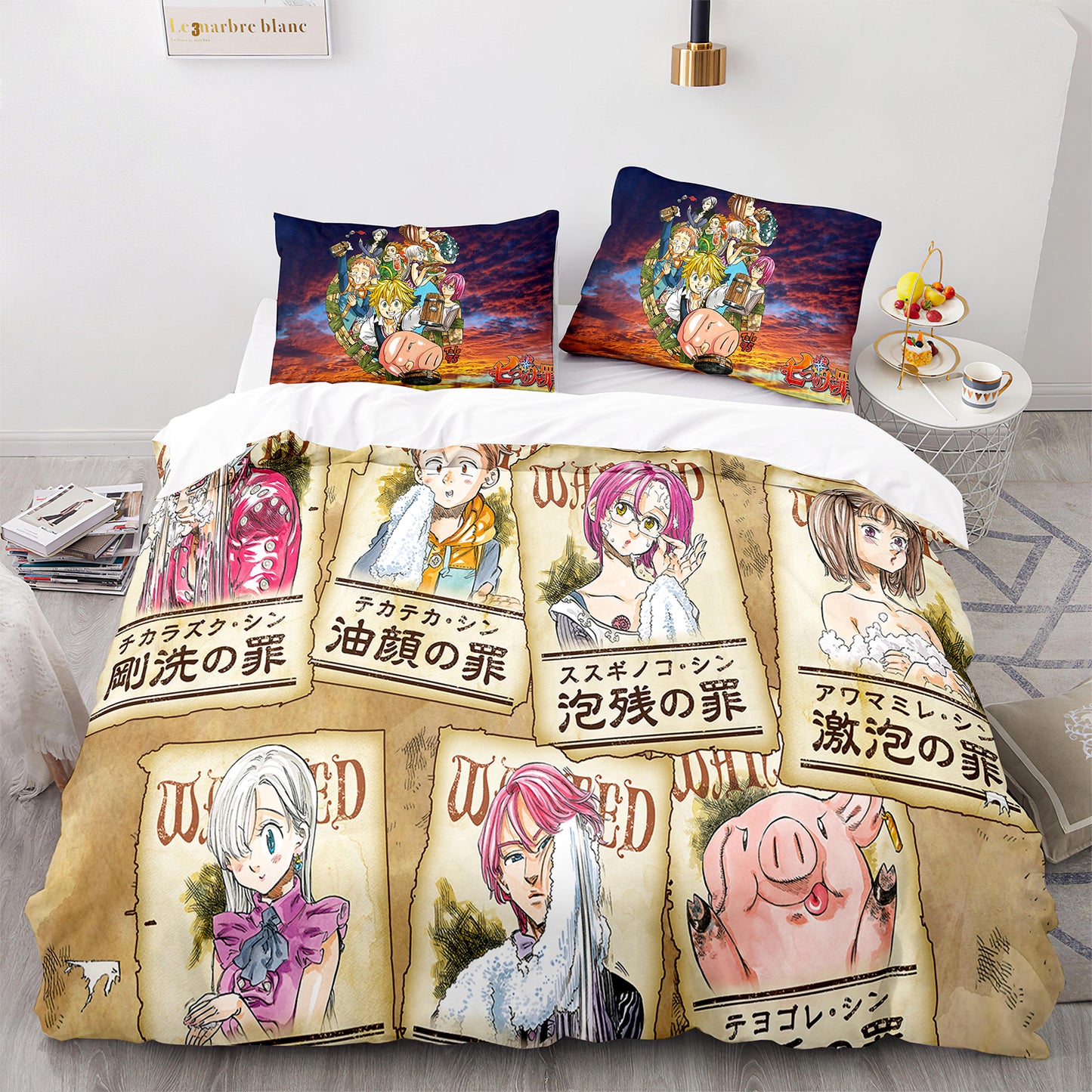 Cutom Duvet Cover Set Pattern Chic Comforter Cover King Size for Teens Adults Bedding Set with Pillowcases  QZZ3015