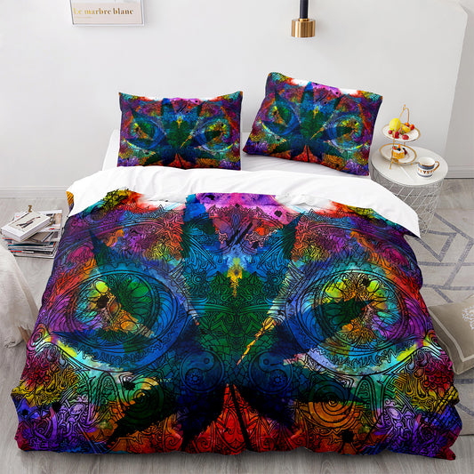 Cutom Duvet Cover Set maple leaf Pattern Chic Comforter Cover King Size for Teens Adults Bedding Set with Pillowcases  FY3019