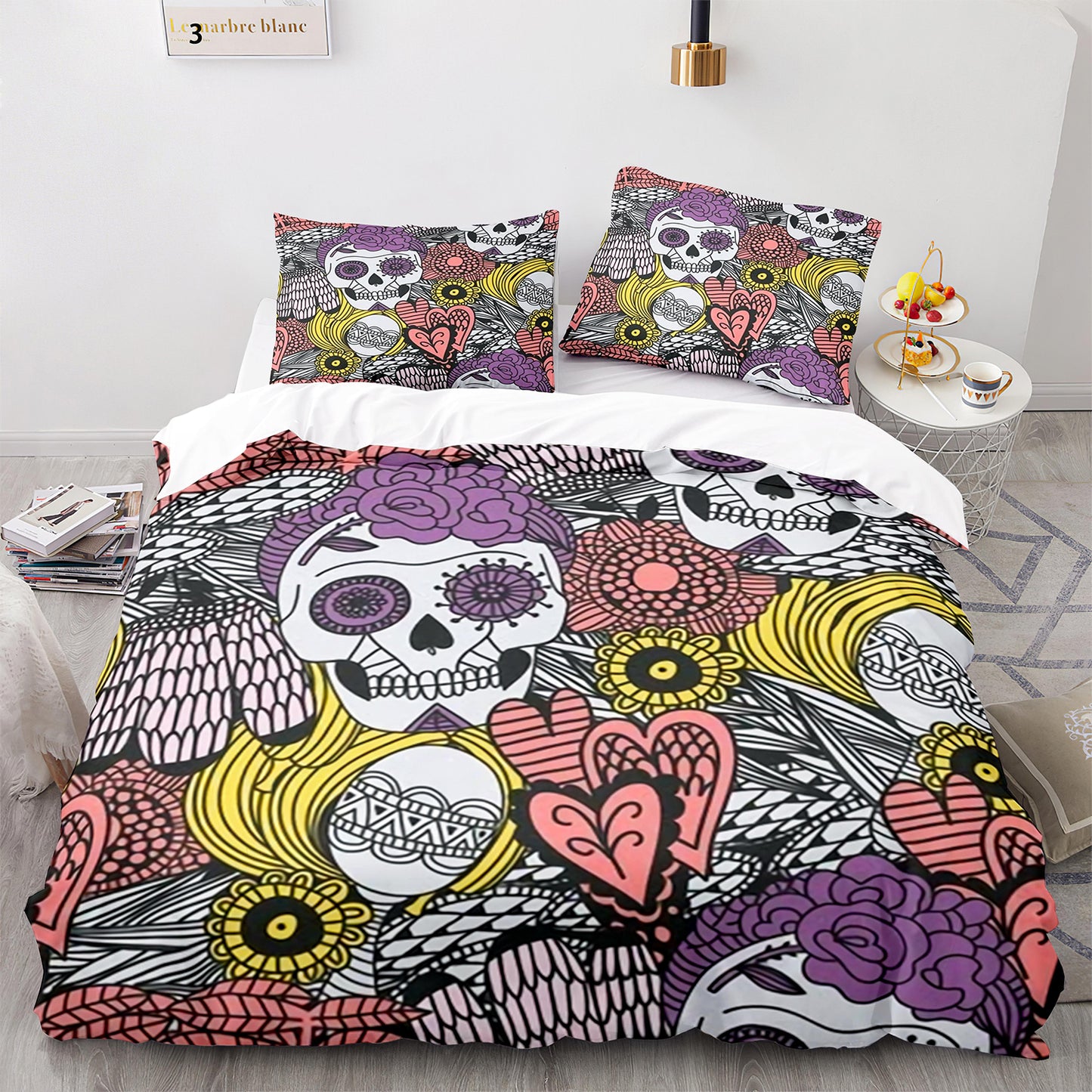 Parure de lit avec housse de couette et taies d'oreiller pour adolescents et adultes, taille King size, KL3020