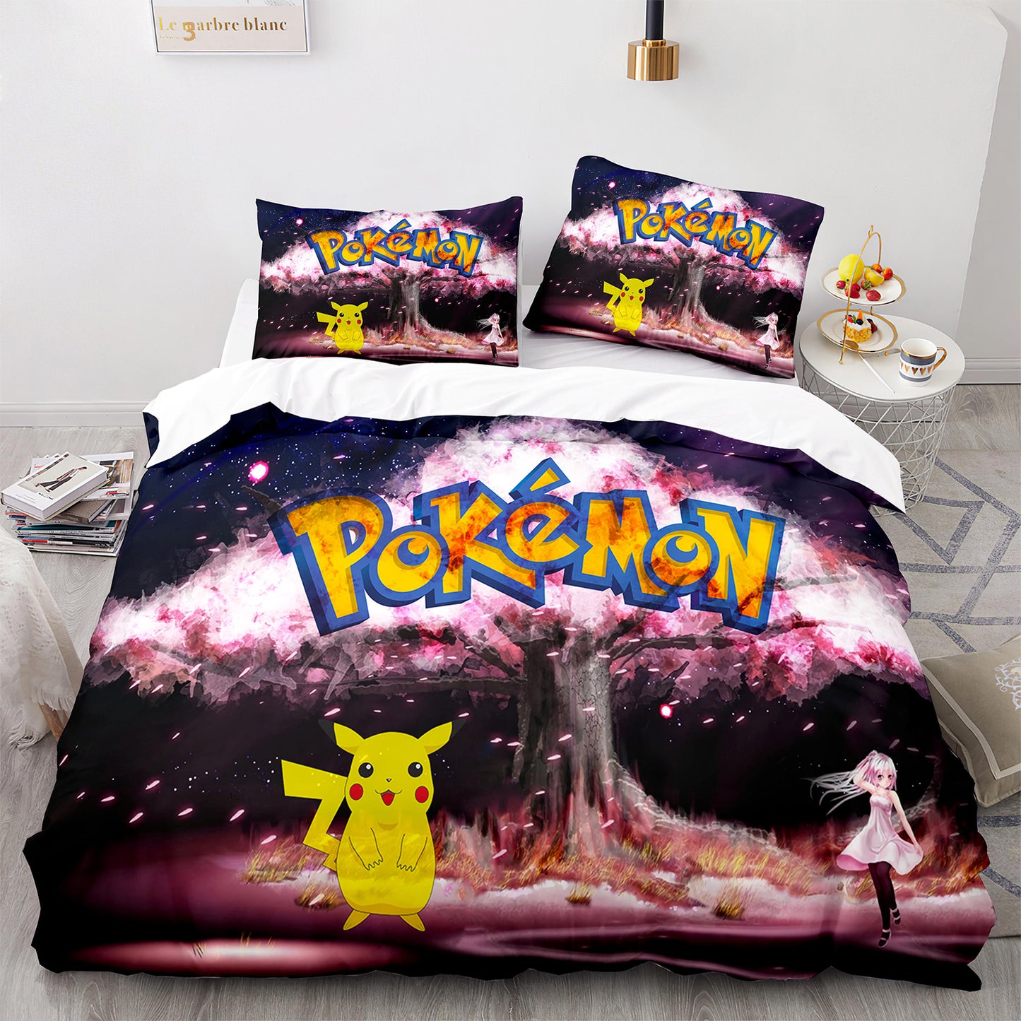 Cutom Bettbezug-Set Muster Chic Bettbezug King Size für Teenager Erwachsene Bettwäsche-Set mit Kissenbezügen PKQ3022