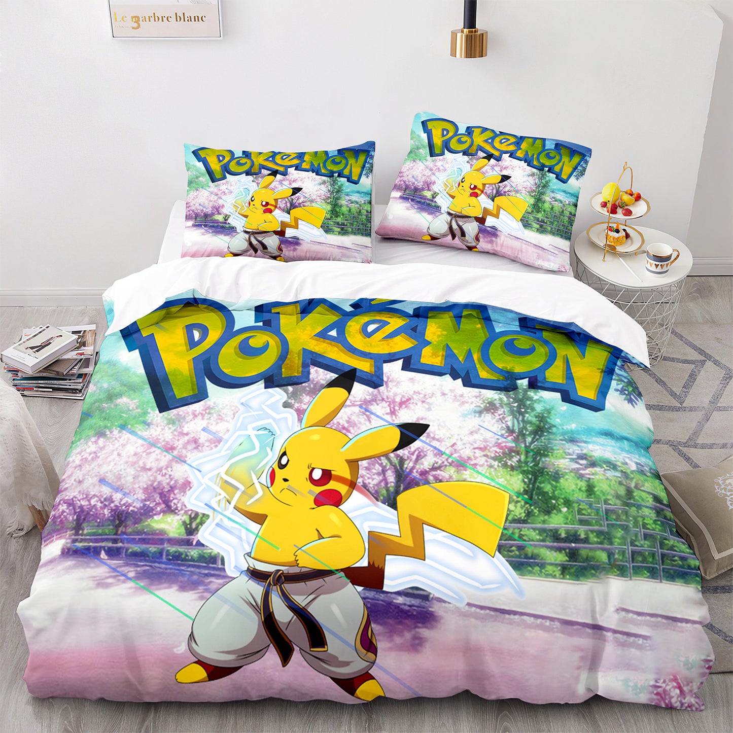 Cutom Bettbezug-Set Muster Chic Bettbezug King Size für Teenager Erwachsene Bettwäsche-Set mit Kissenbezügen PKQ3034