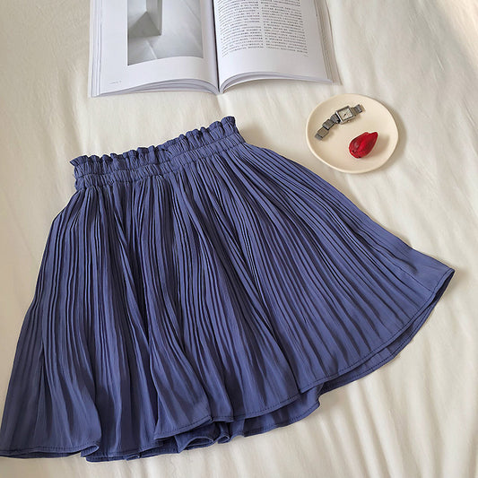 High waist slim pleated light proof skirt pants  5293