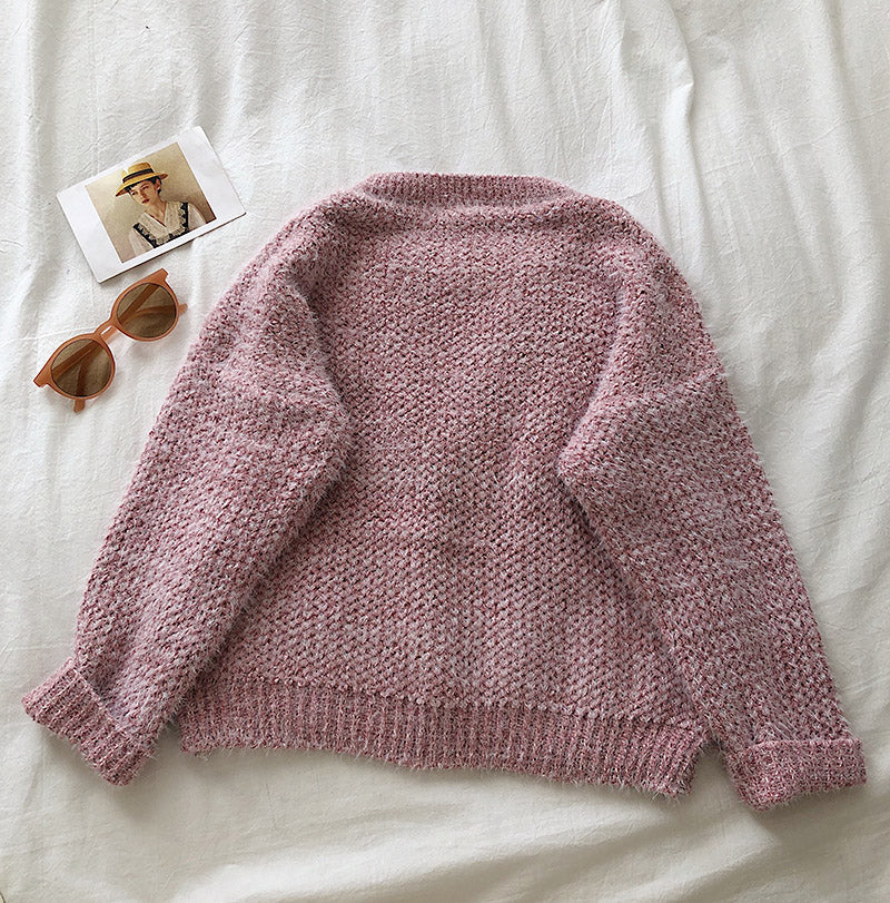 New Korean student loose round neck top  5835