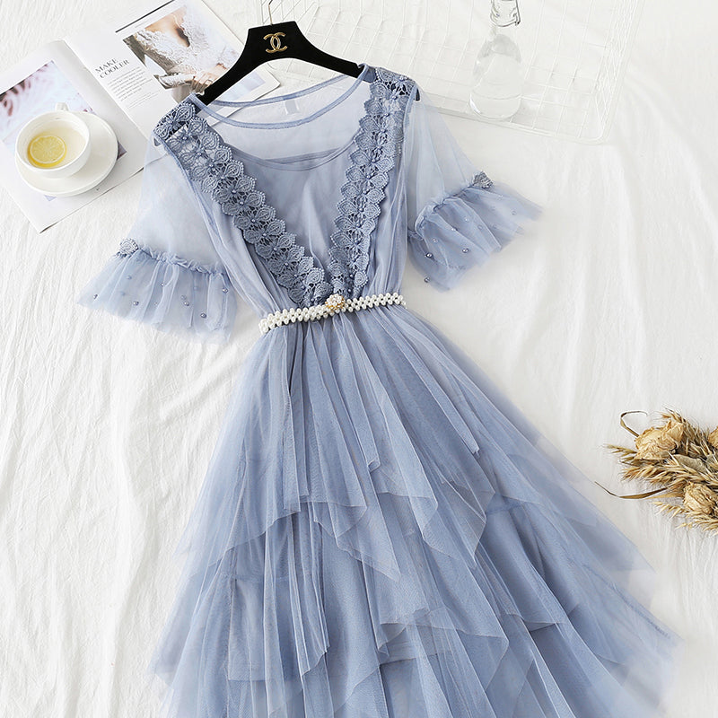 Spitzennetzkleid Mori süßes Kuchenkleid 4361
