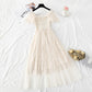 French minority Sequin gauze long skirt is super xiansen sweet  4328