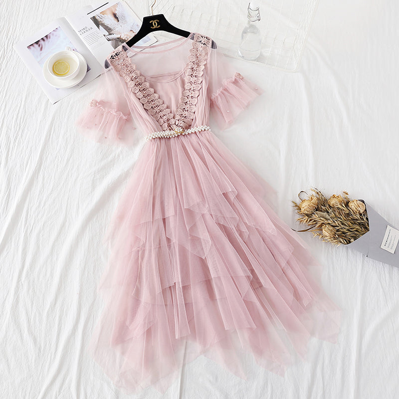 Spitzennetzkleid Mori süßes Kuchenkleid 4361