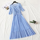 Hollowed out Crochet sweater mesh suspender skirt  4329