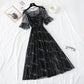 French minority Platycodon skirt foreign style mesh dress  4476