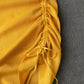 Drawstring pleated sexy irregular suspender dress women  3399