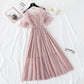 French minority Platycodon skirt foreign style mesh dress  4476