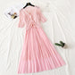 Hollowed out Crochet sweater mesh suspender skirt  4329