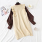 Slim sweater knitted vest vest with shirt skirt  4450