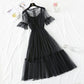 French retro skirt knee length suspender suit  4477