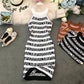 Hanging neck sleeveless knitted buttock dress  2826