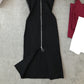 V-neck slim fit and versatile medium length Hip Wrap Skirt  3277