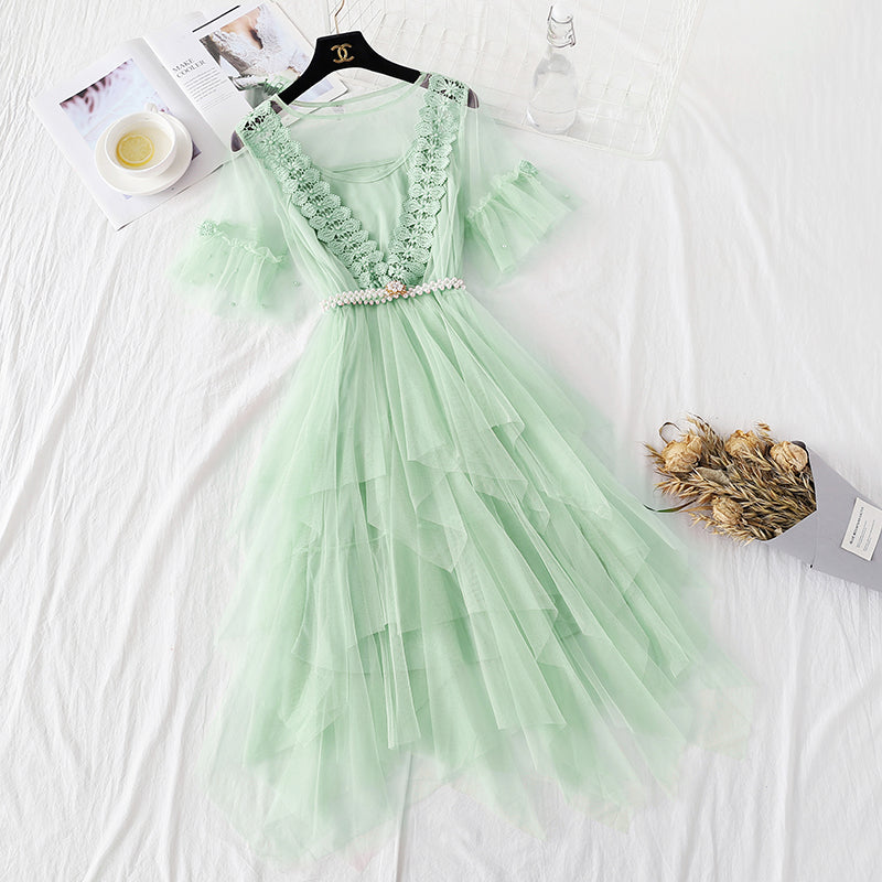 Spitzennetzkleid Mori süßes Kuchenkleid 4361