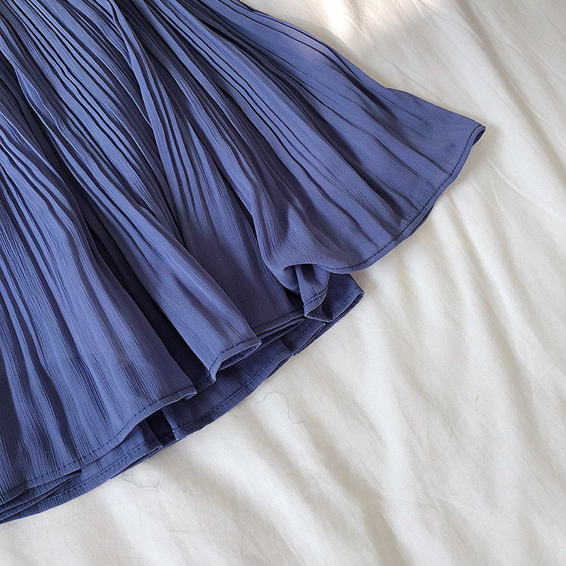 High waist slim pleated light proof skirt pants  5293