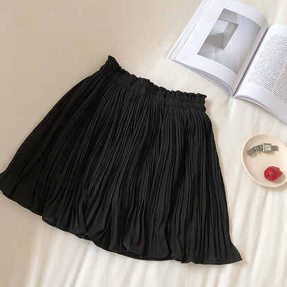 High waist slim pleated light proof skirt pants  5293