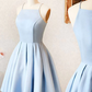 Blue/purple/red cute sweet short satin prom dress homecoming dress birthday party dress gh805