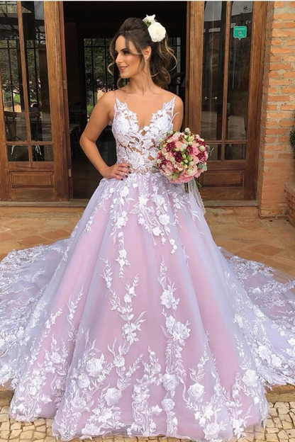 Weiße Spitze mit V-Ausschnitt, langes Ballkleid, langes, weißes, formelles Spitzen-Abendkleid, Spitzen-Hochzeitskleid gh991
