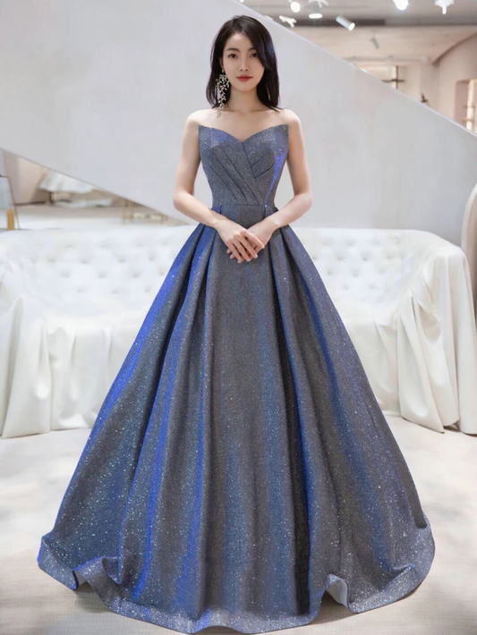 Charmante robe de soirée simple et longue à paillettes avec décolleté en V, nouvelle robe de bal brillante, robe formelle gh250