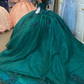 Schulterfreies Ballkleid mit Schleppe Applikationen Sweet 16 Dress Lace-up Back gh941