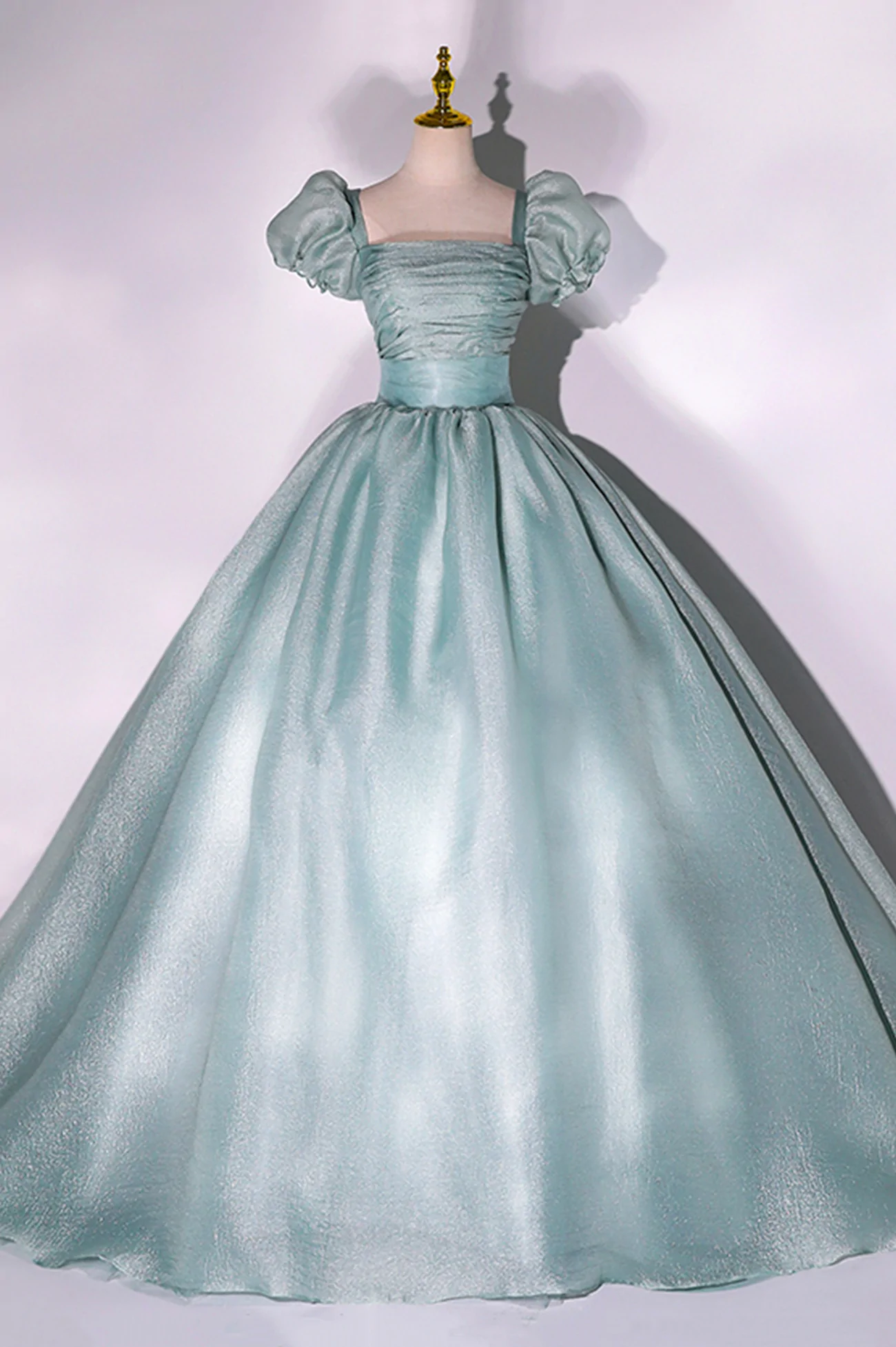 Grüner Tüll lang A-Linie Ballkleid Kleid Modekleid gh986