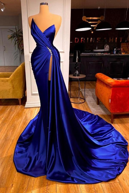 Royal Blue Sweetheart Ballkleid mit Split gh647