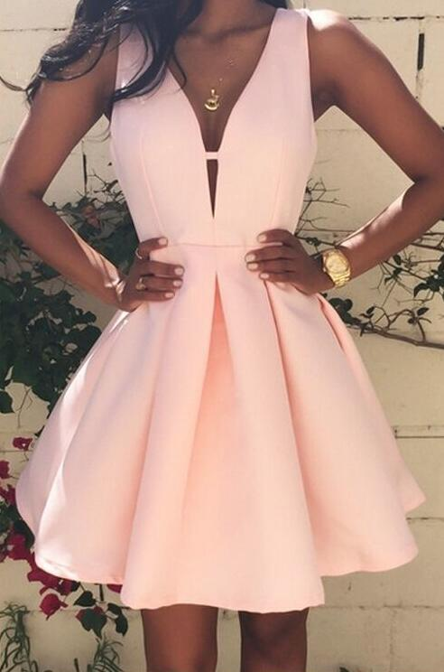Robe de bal courte, robe de bal, robe de soirée rose, robes de soirée courtes, robe pour femme gh815