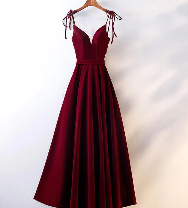 Schönes Samt-Partykleid, Träger-langes Abendkleid gh312