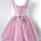 Sleeveless V-Neck Short/Mini Appliques Sweet 16 Dress gh989