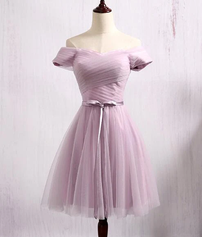 Schönes Lavendel-Tüll-Schatz-kurzes Abschlussballkleid, Abiballkleid zum Verkauf gh409