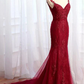 Bezauberndes Meerjungfrau-Spitzen-Burgunder-Abschlussballkleid, langes Tüll-Abendkleid gh431
