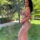 Elegant V-Neck Split Long sleeves Mermaid Prom Dress With Sequins gh775