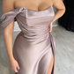 One-Shoulder-trägerloses langes Meerjungfrau-Abschlussballkleid mit Schlitz gh723