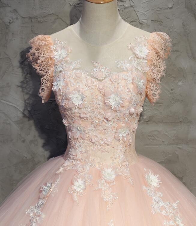 Ballkleid mit Rundhalsausschnitt in Eelgantrosa, Sweet 16-Kleider in Rosa gh397