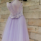 Beautiful Lavender Tulle And Lace Cute Party Dress, Sweetheart Party Dress With Bow gh412