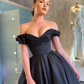 Schulterfreies Kleines Schwarzes Ballkleid gh667
