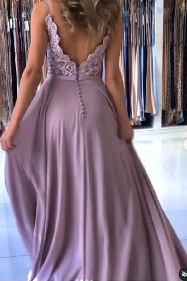 Meerjungfrau-Abschlussballkleid mit Spaghetti-Trägern und Split gh663