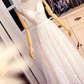 Elegant White Straps Floral Long Prom Dress Party Dress  gh378