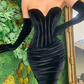 Black Sweetheart Mermaid Prom Dress Velvet  gh681