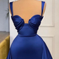 Straps Long Overskirt Prom Dress Royal Blue gh678