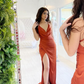 Spaghetti-Straps Mermaid V-Neck Prom Dress With Split Online  gh730