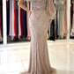 Long Sleeves Mermaid Prom Dress Split With Beadings gh763