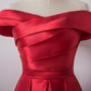 Cute Red Satin Off Shoulder Homecoming Dress, Red Homecoming Dress gh449
