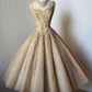 Elegant A-Line Straps Sweetheart Tea-Length Sleeveless Homecoming Dresses gh992