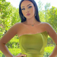 Elegant Green Strapless A-Line Prom Dress With Split gh774