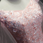 Rosa Flügelärmel Ballkleid Tüll mit Spitze Sweet 16-Kleider, lange Quinceanera-Kleider gh77
